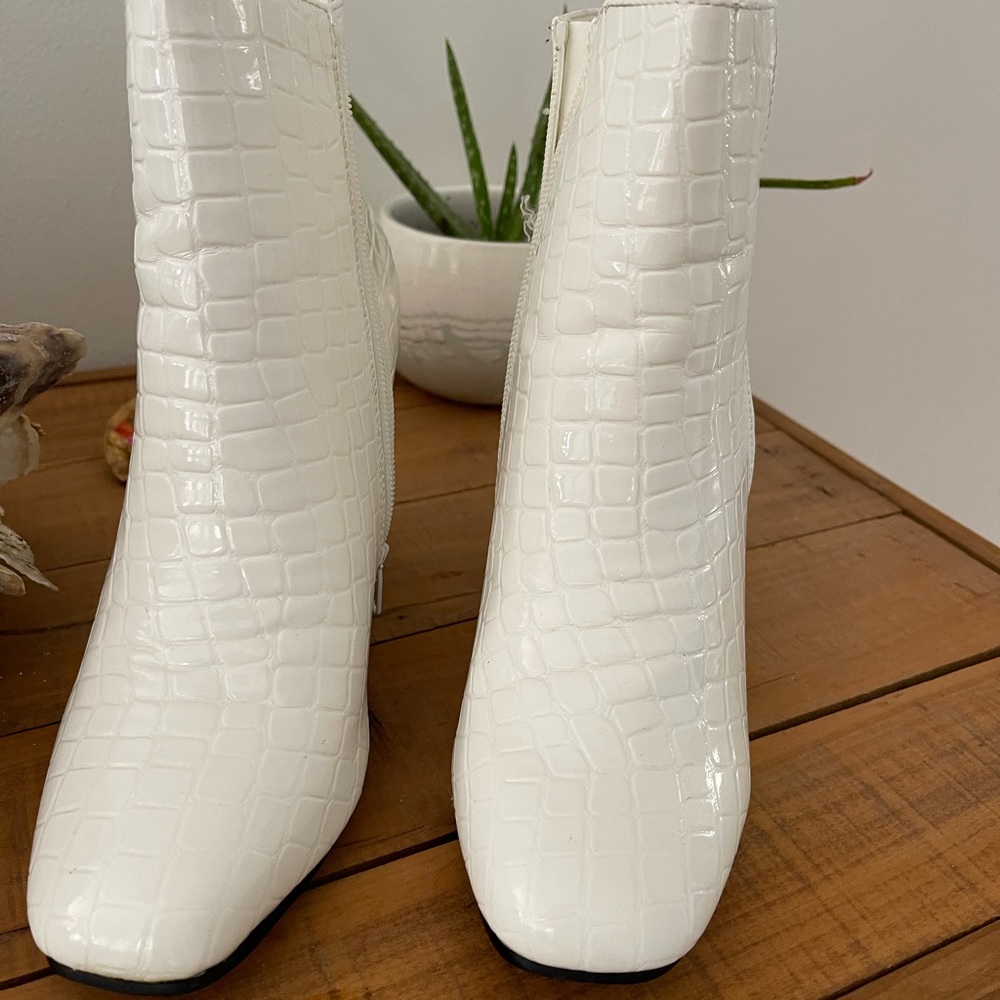 white croc booties